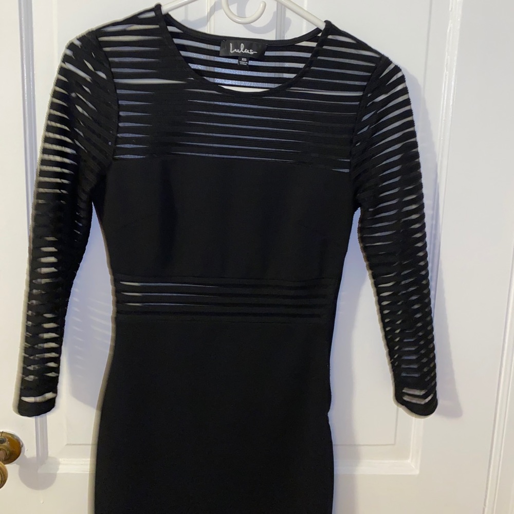 Black mini dress.